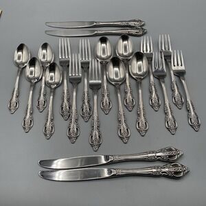 Oneida Renoir Pembrooke 20pcs Stainless Flatware Set Service for 4 Floral
